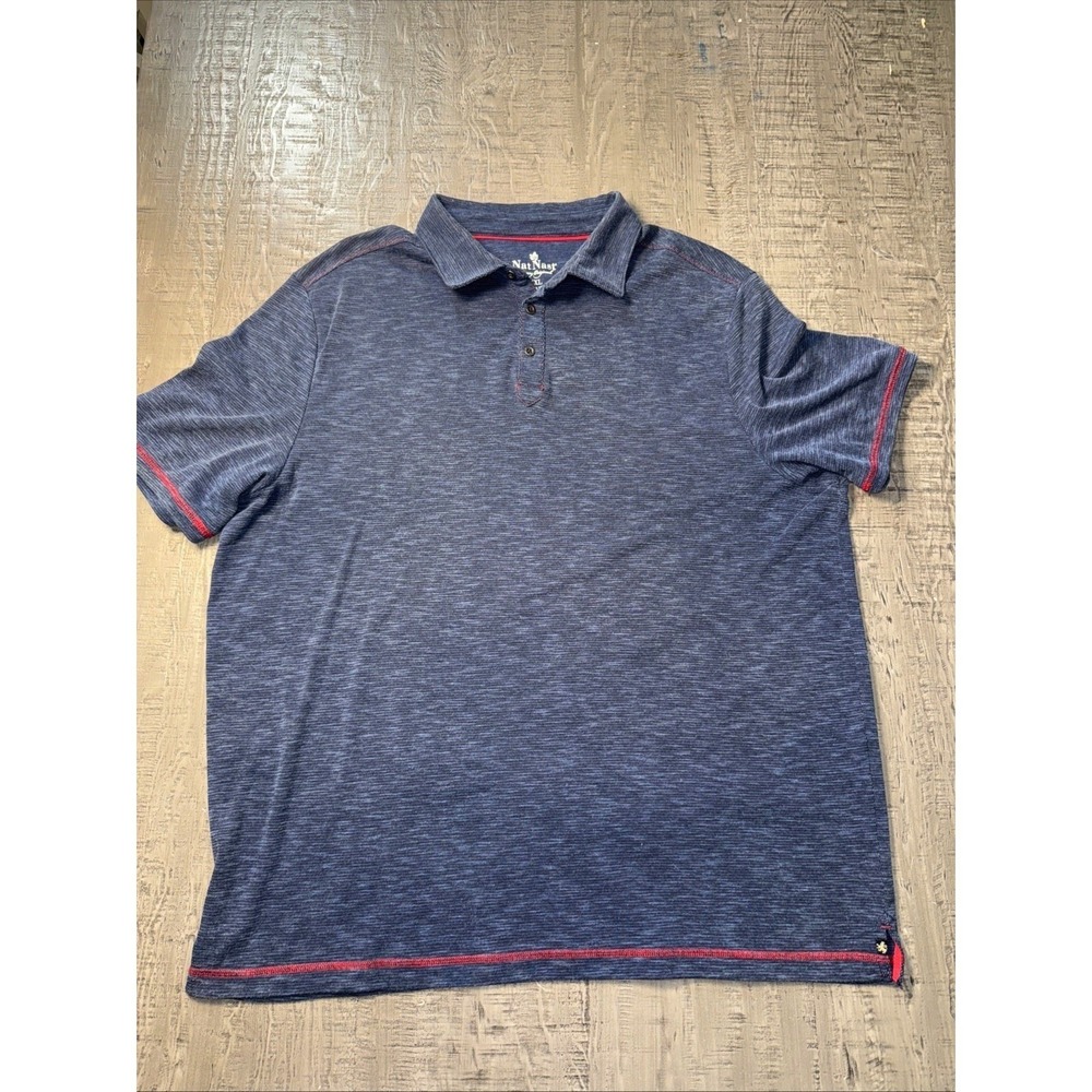 Nat Nast Men's Luxury Originals 2XL XXL Blue Color Polo Golf Bowling Date